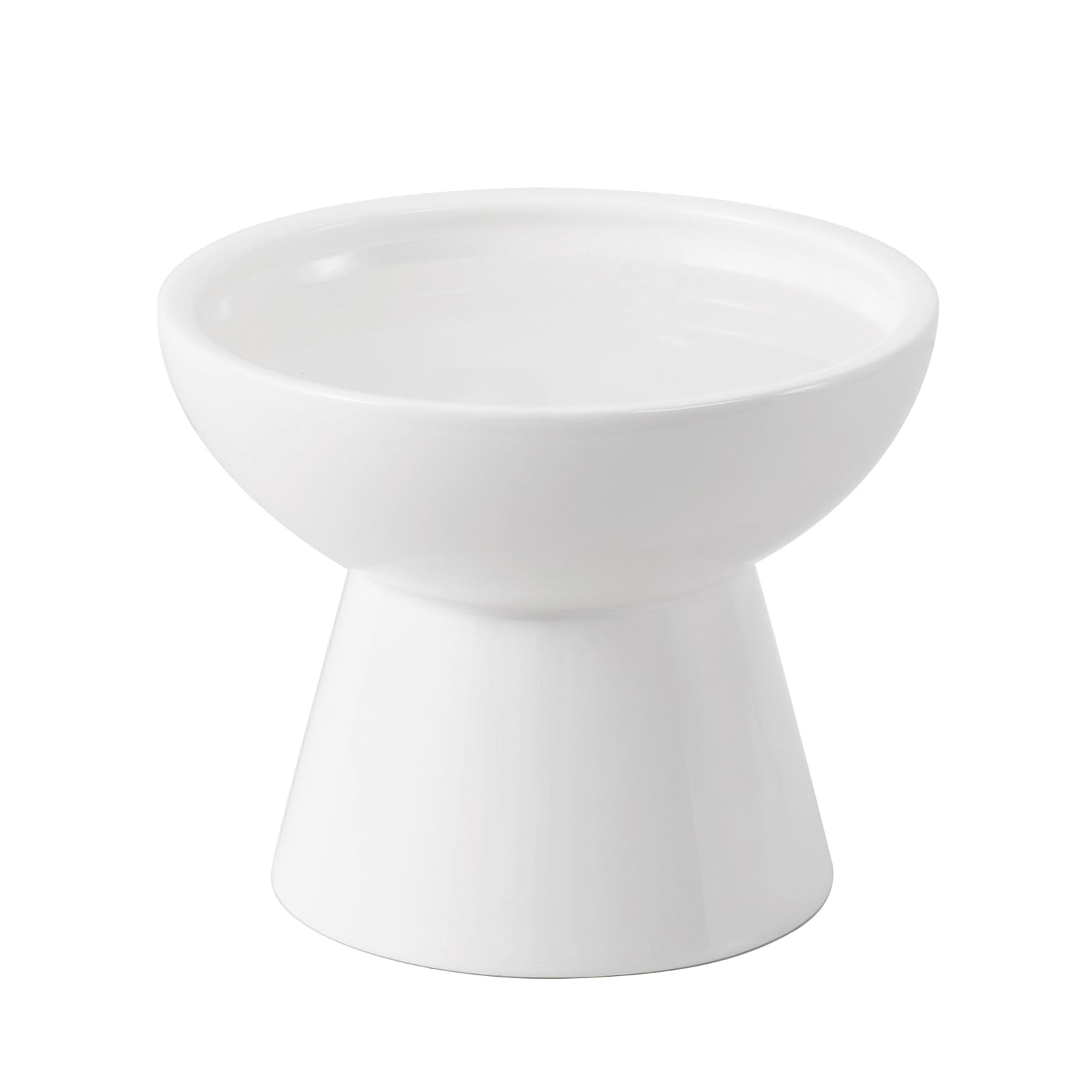 CEEFU extra-wide raised cat water bowl, side view, eases whisker fatigue during meals