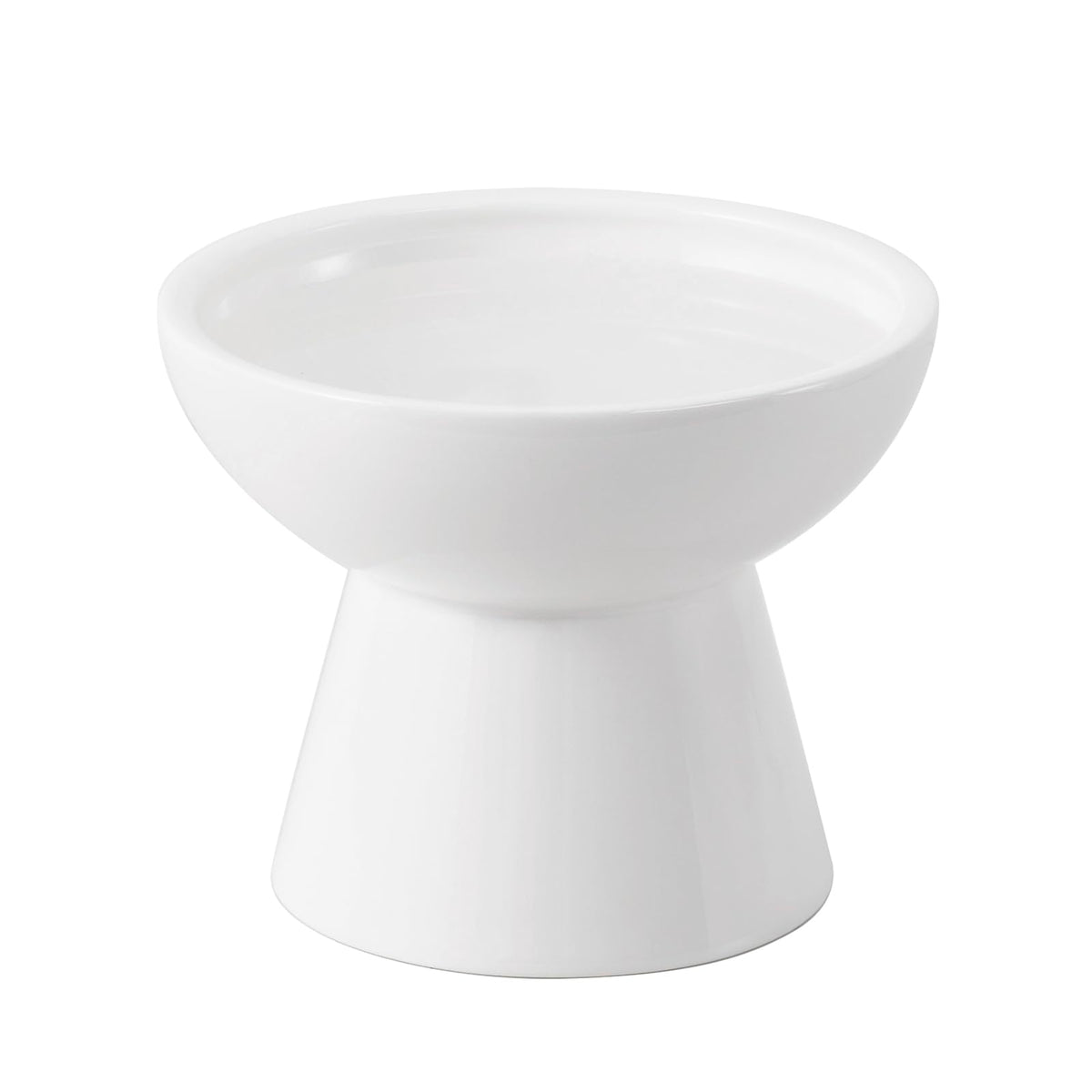 CEEFU extra-wide raised cat water bowl, side view, eases whisker fatigue during meals