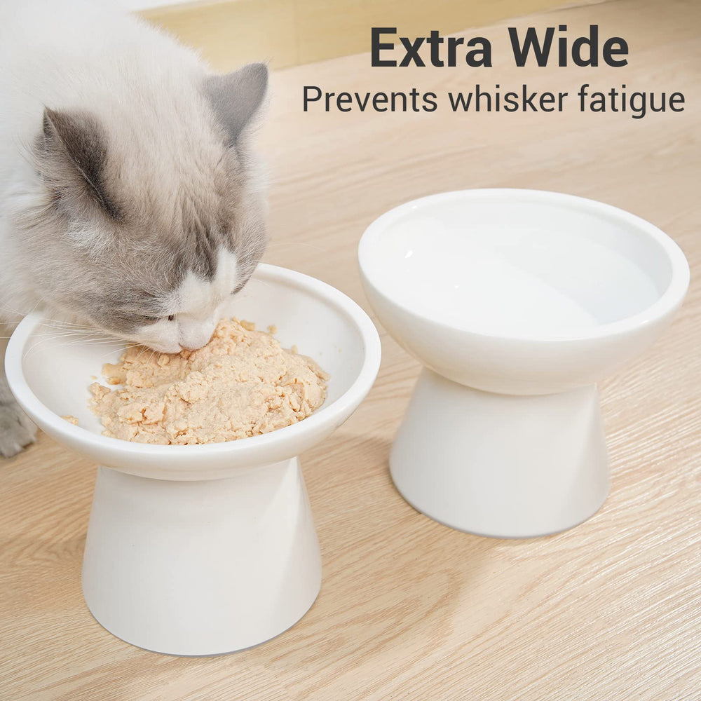 CEEFU whisker-friendly elevated bowls reduce whisker fatigue during meals for smoother kibble access.