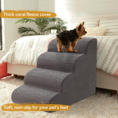 Ceekliybear curved dog stairs four-step model helps dogs reach sofas safely.