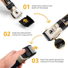 Ceenwes cordless dog clippers in action delivering calm, low-noise grooming.