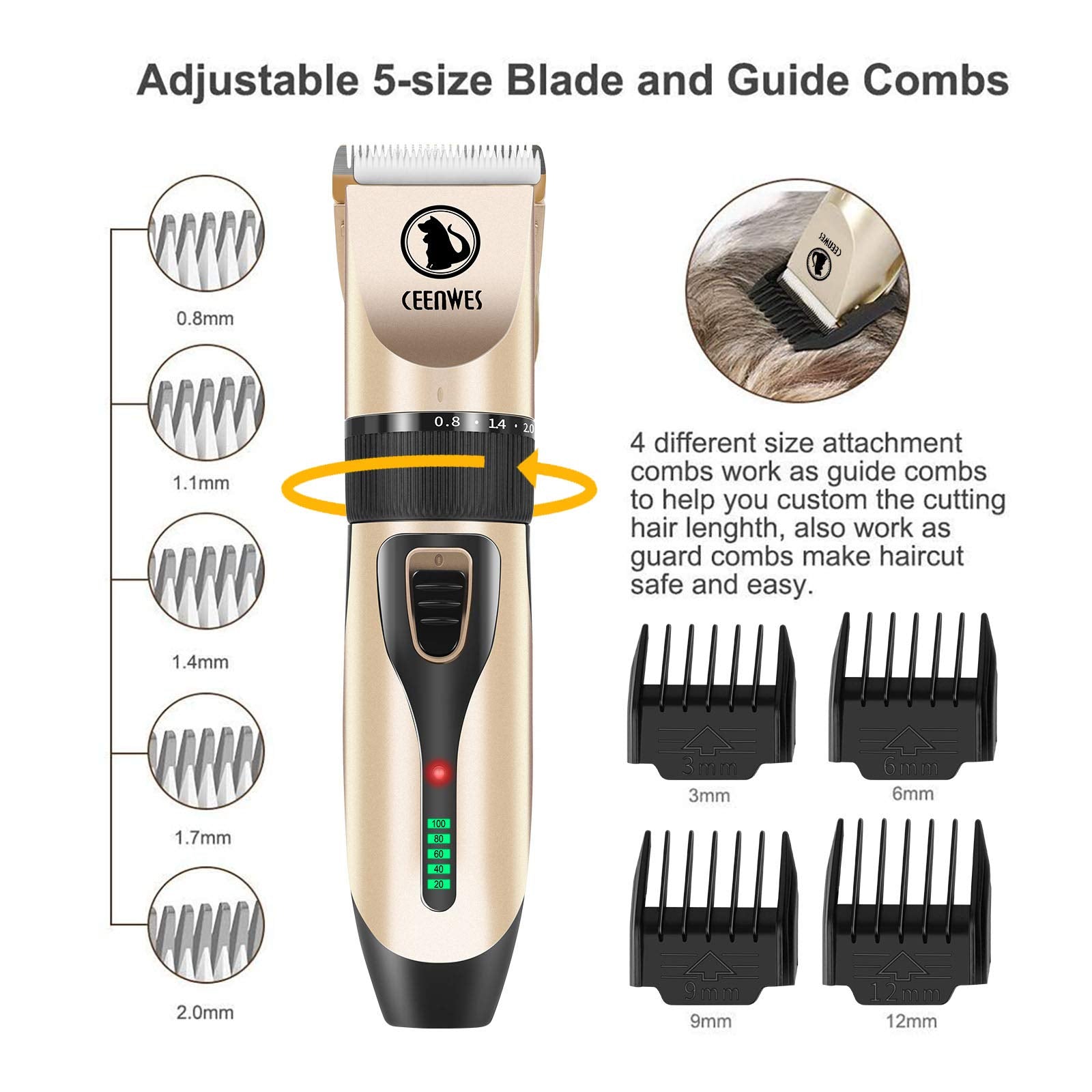 Ceenwes detachable blade system close-up showing easy blade changes.