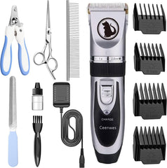Ceenwes dog clippers with storage case in silver for organized grooming sessions