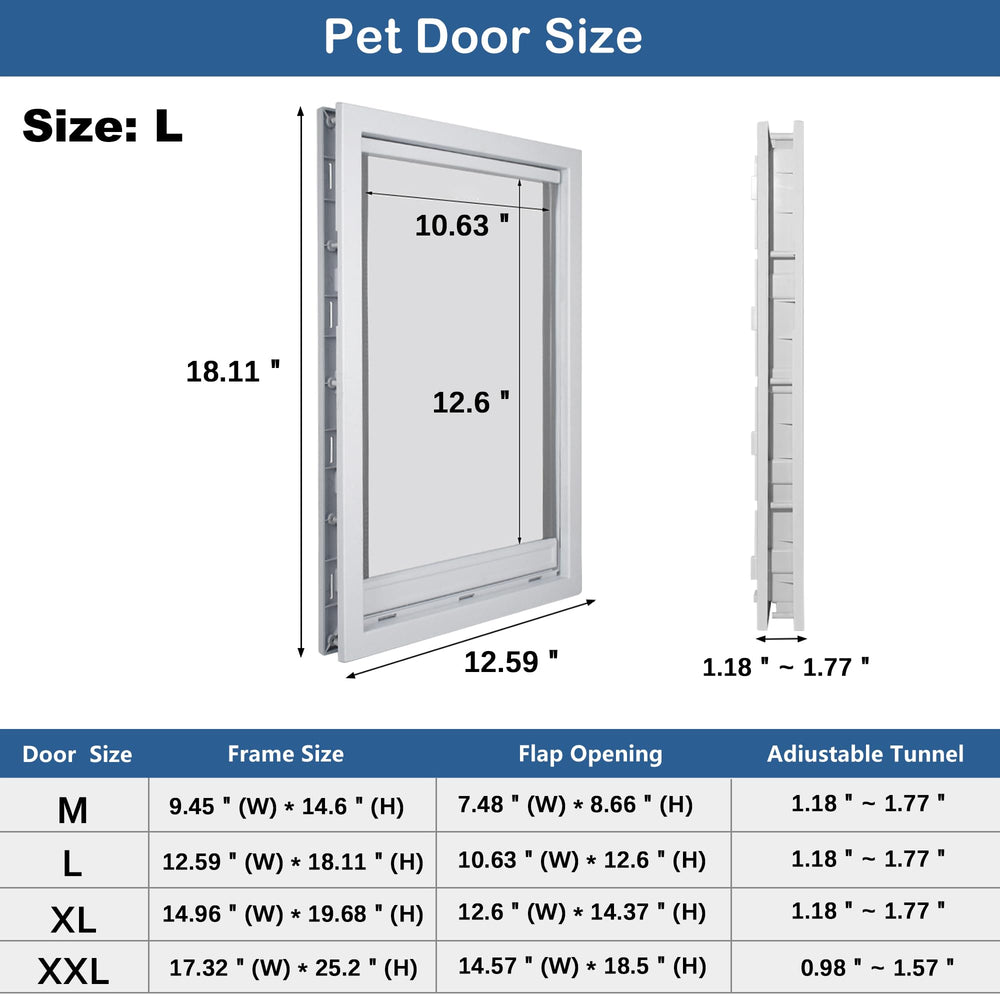 CEESC dog door easy to install on interior or exterior doors