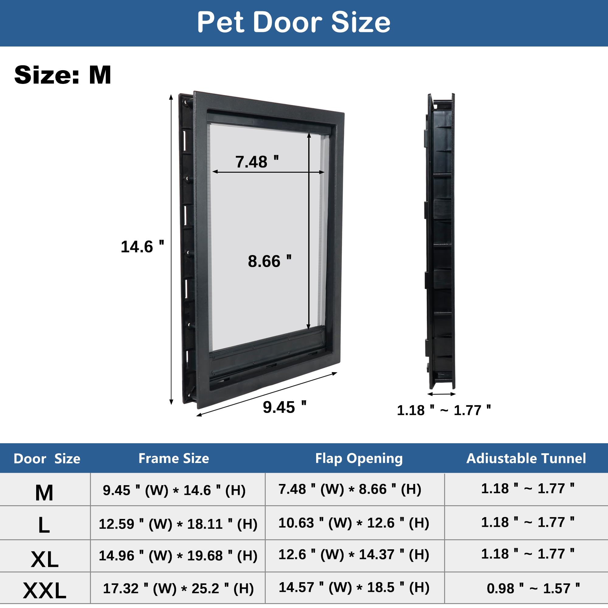 CEESC dog door suitable for small dogs and cats offering a comfortable entry
