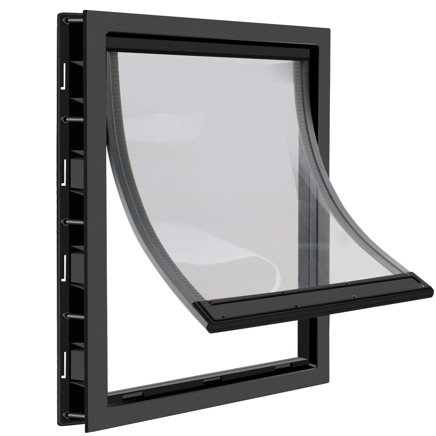 CEESC dog door with soft magnetic flap enables smooth pet entry and automatic closure