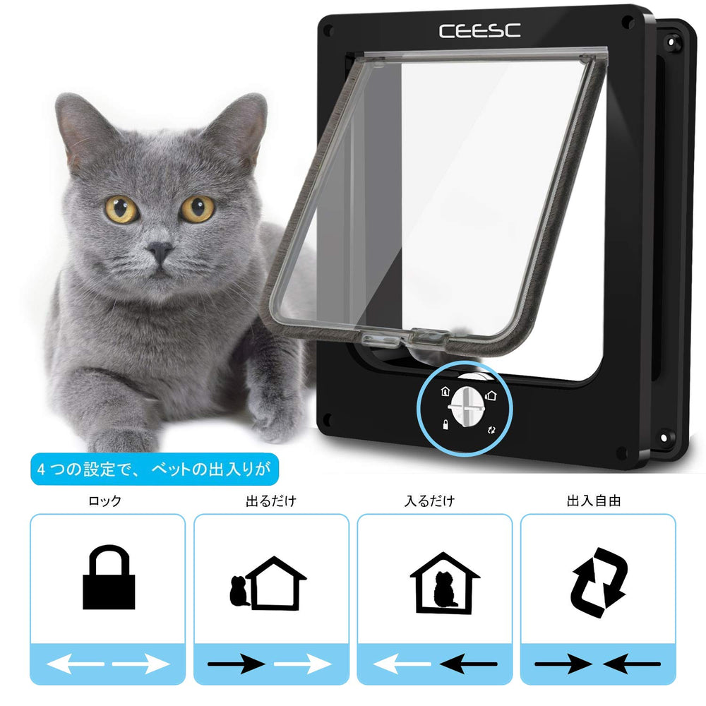 CEESC Extra Large Cat Door flap detail showing a transparent panel for visibility