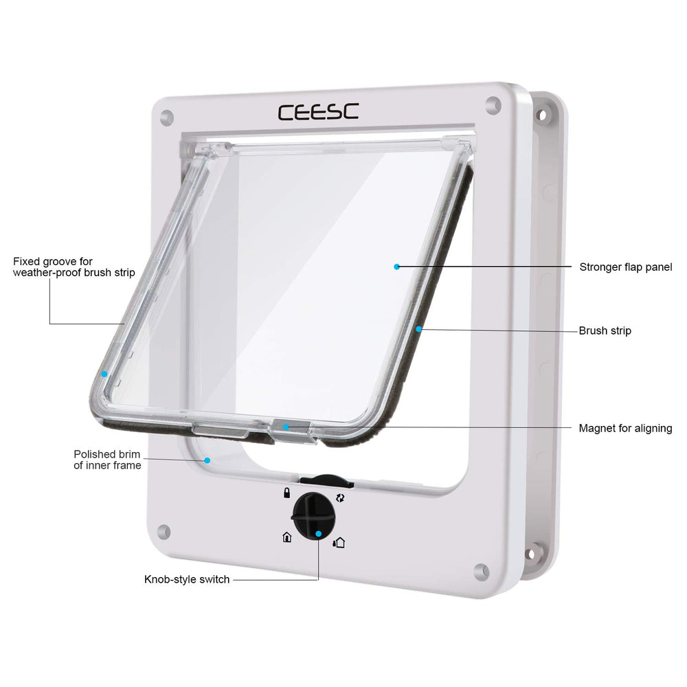 CEESC large cat door exterior door fit demonstrates outdoor-ready installation options.
