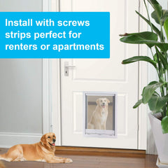 CEESC large dog door magnet flap closeup demonstrates secure automatic closure.