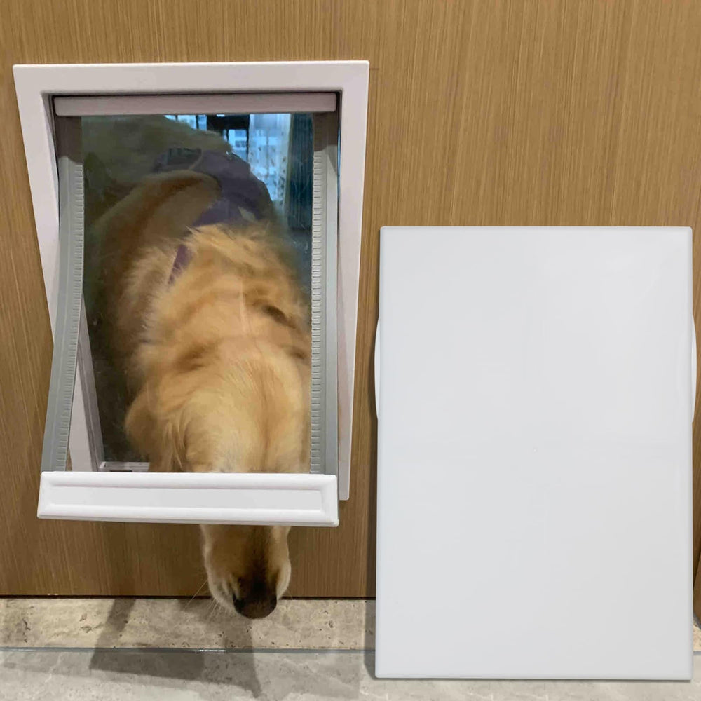 CEESC large dog door side panel closeup highlights weatherproof seals.