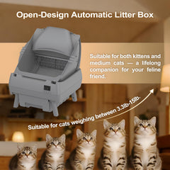Cegimus open-style litter box grey provides easy access for medium cats and kittens.