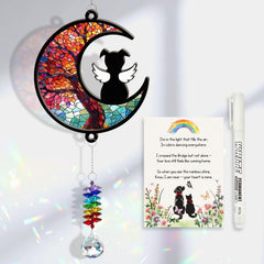 CELSORIX dog moon silhouette suncatcher for lasting remembrance and comfort