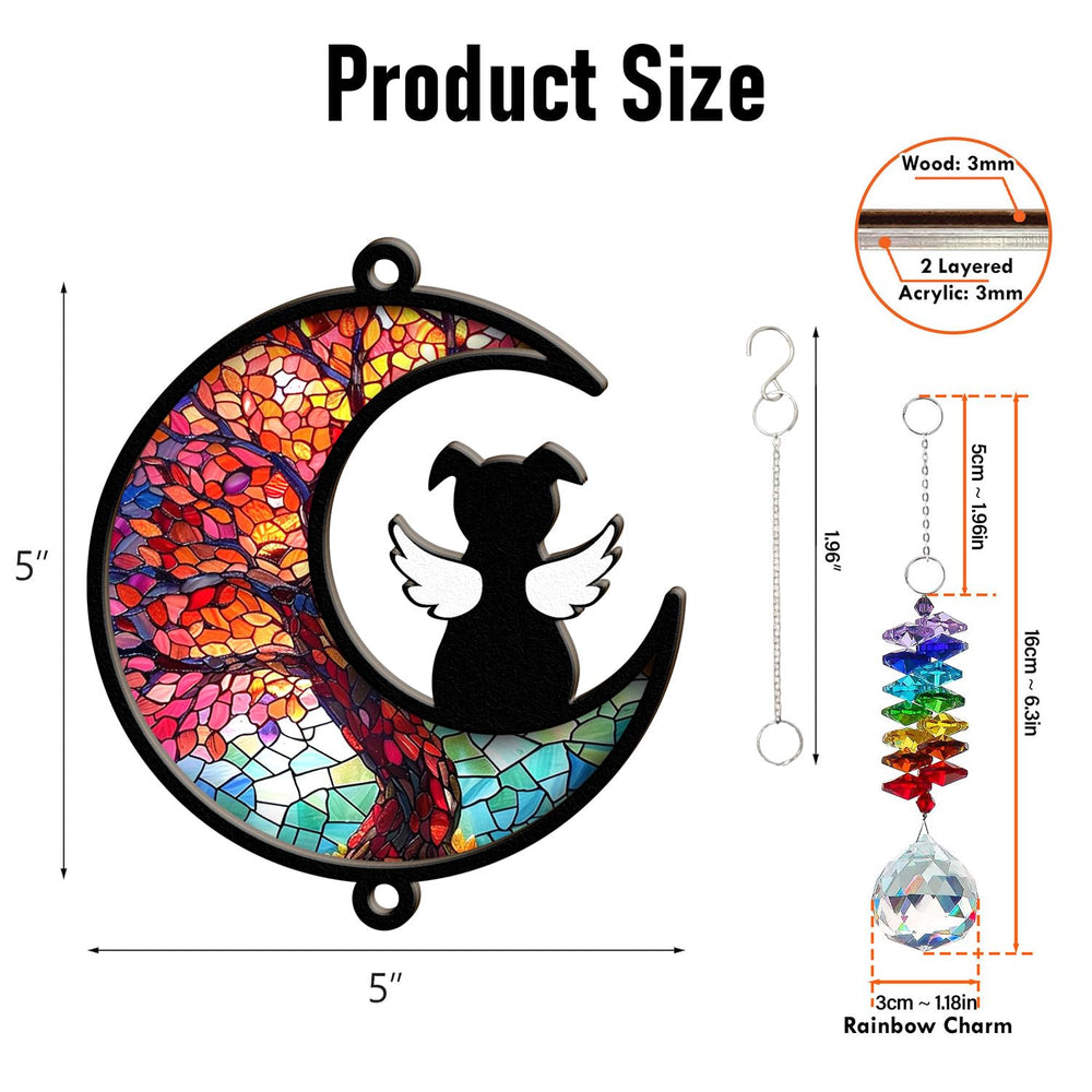 CELSORIX durable wood and acrylic suncatcher with crystals catching sunlight