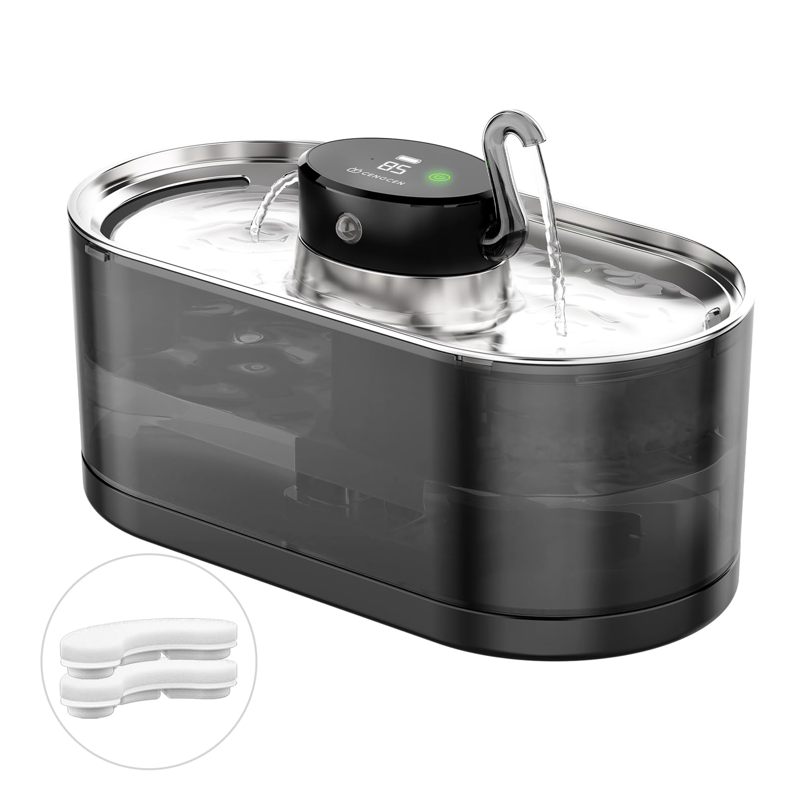 CENGCEN cordless 108oz cat fountain with large reservoir for ample hydration