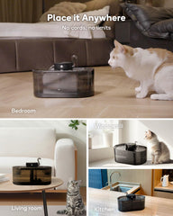 CENGCEN cordless cat fountain top view shows compact design for small spaces