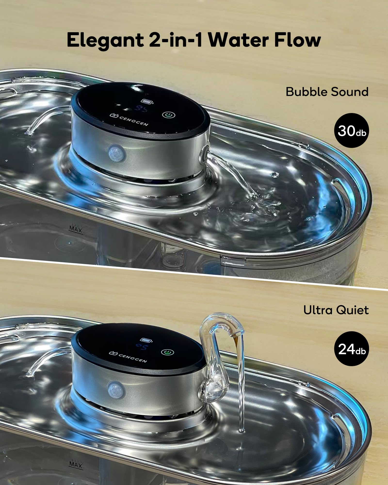 Cengcen stainless steel transparent design conveying premium build and visibility
