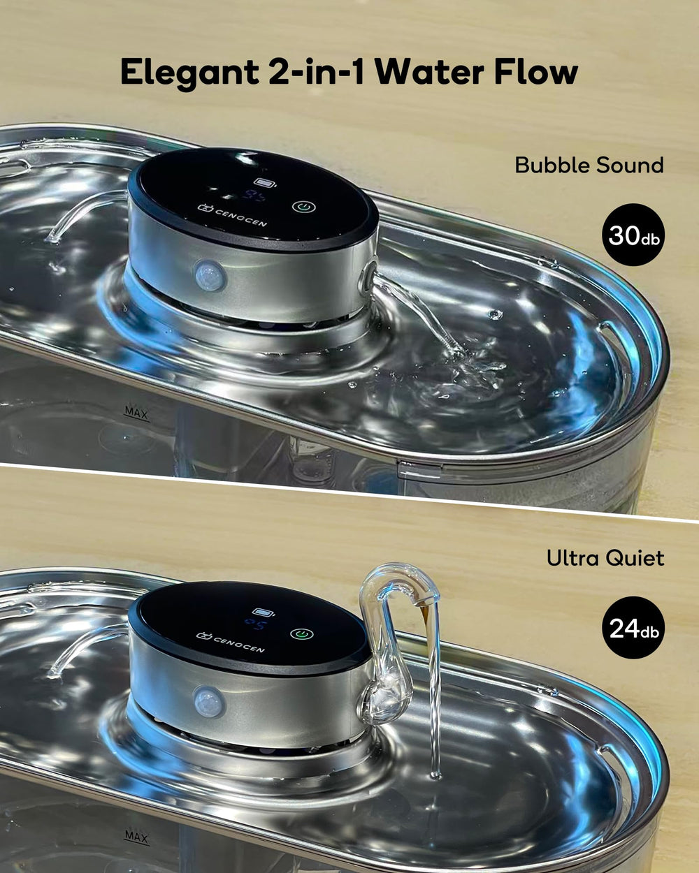 Cengcen stainless steel transparent design conveying premium build and visibility
