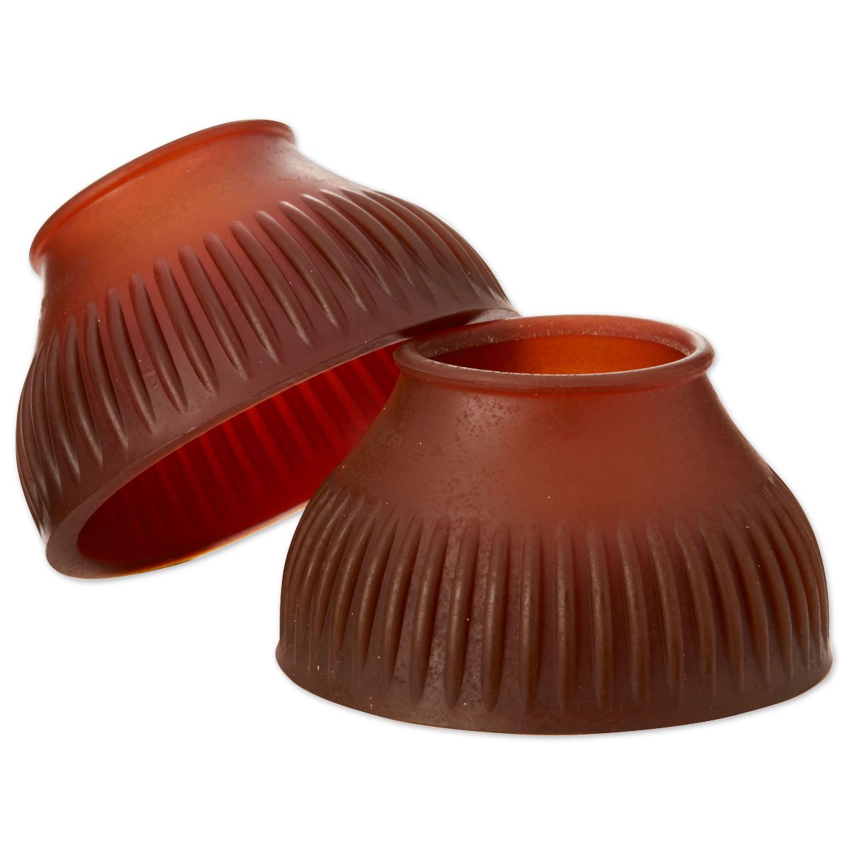 Centaur bell boots front view in transparent gum, showcasing durable pure rubber construction.