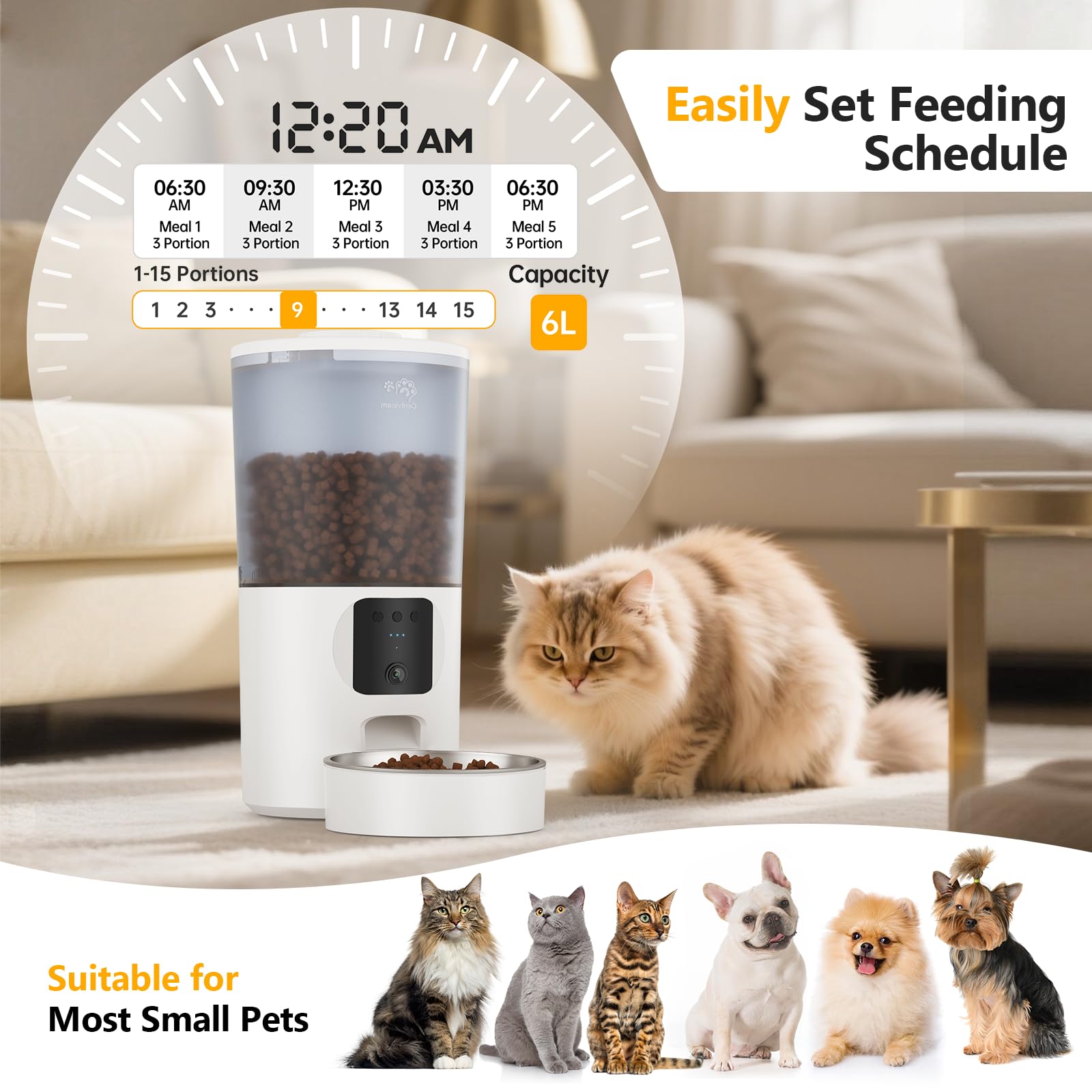 Centvicam cat feeder app control shows convenient scheduling.