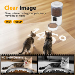 Centvicam cat feeder wide-angle view lets you watch meals remotely.