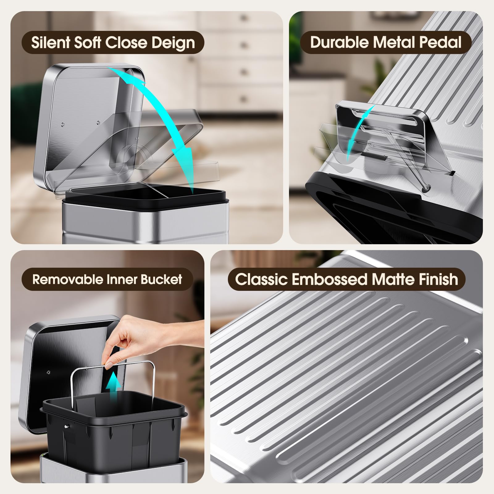 CEROELDA removable inner bucket makes quick dumping and rinsing easy.
