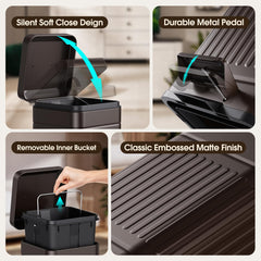 CEROELDA inner bucket removable; easy emptying and rinsing.