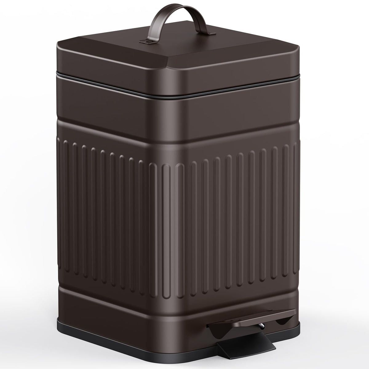 CEROELDA small trash can lid closed, showcasing quiet soft-close operation.