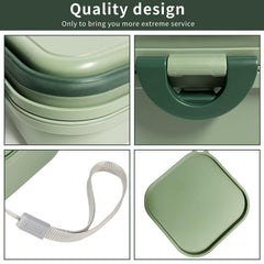 Cermug collapsible dog bowl divided-compartment highlights two-serving capability during trips.