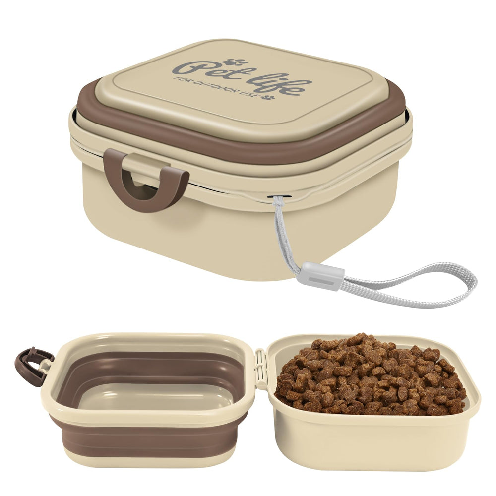 Cermug collapsible dog bowl folded for compact storage and travel.