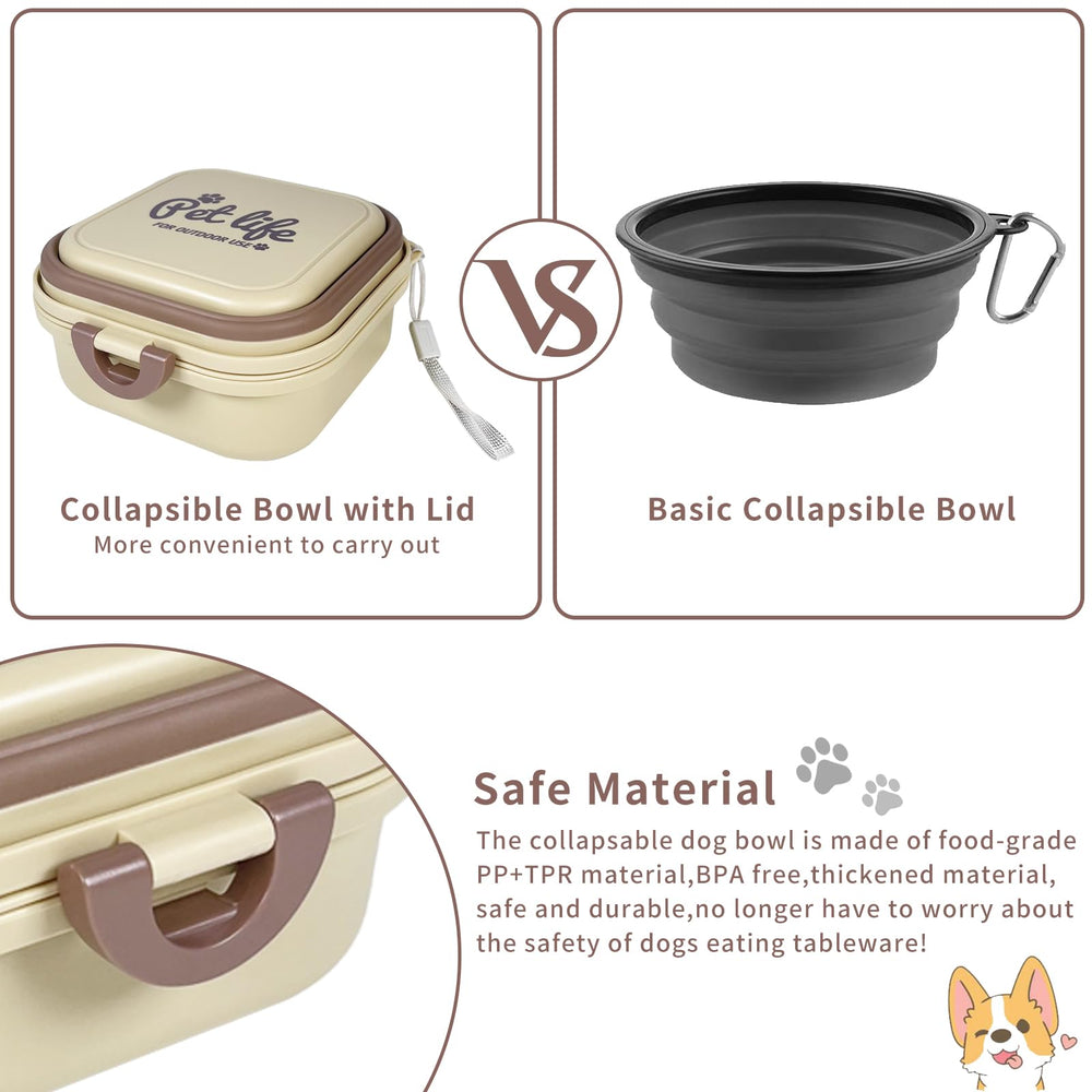 Cermug collapsible dog bowl travel setup ideal for camping.