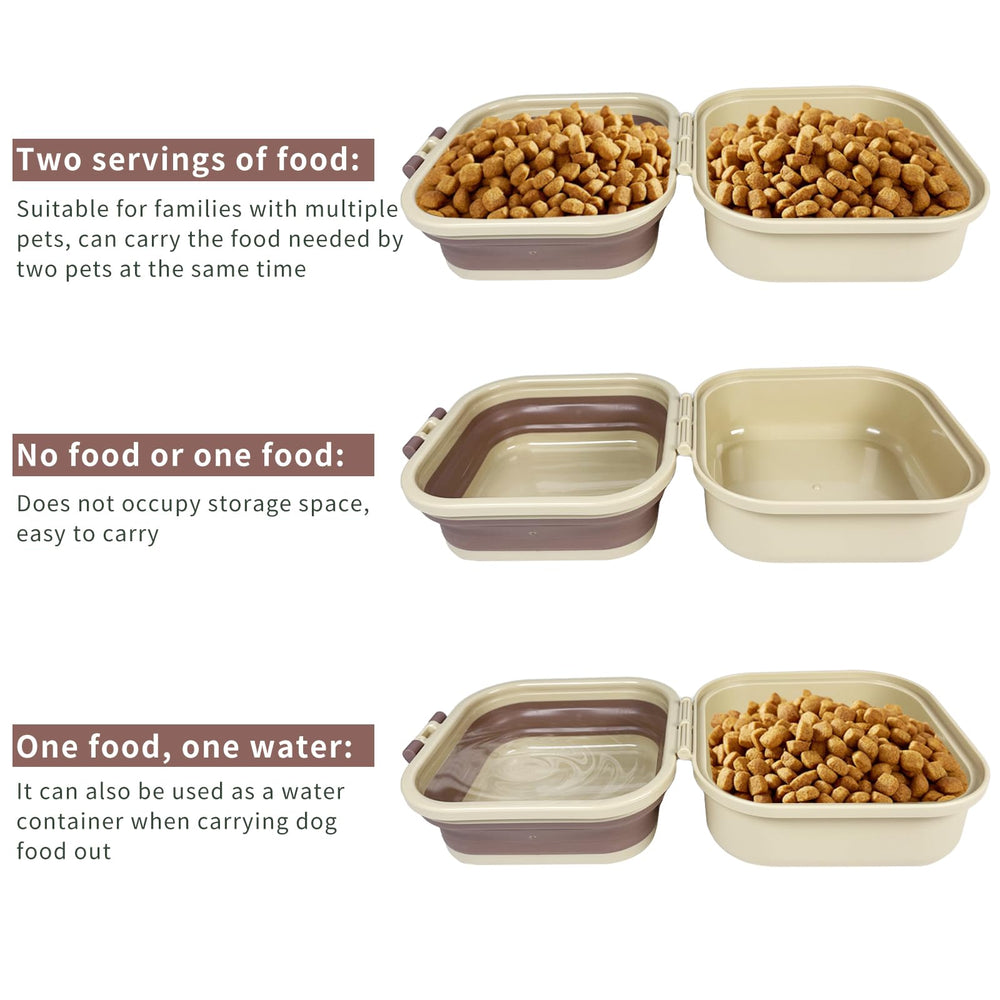 Cermug collapsible dog bowl with lid for leak-proof meal storage.