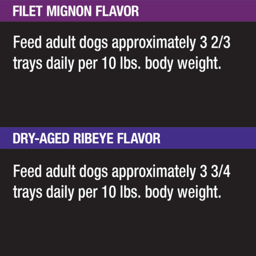 Cesar Wet Dog Food Filet Mignon Flavor tray shows tender loaf in sauce.