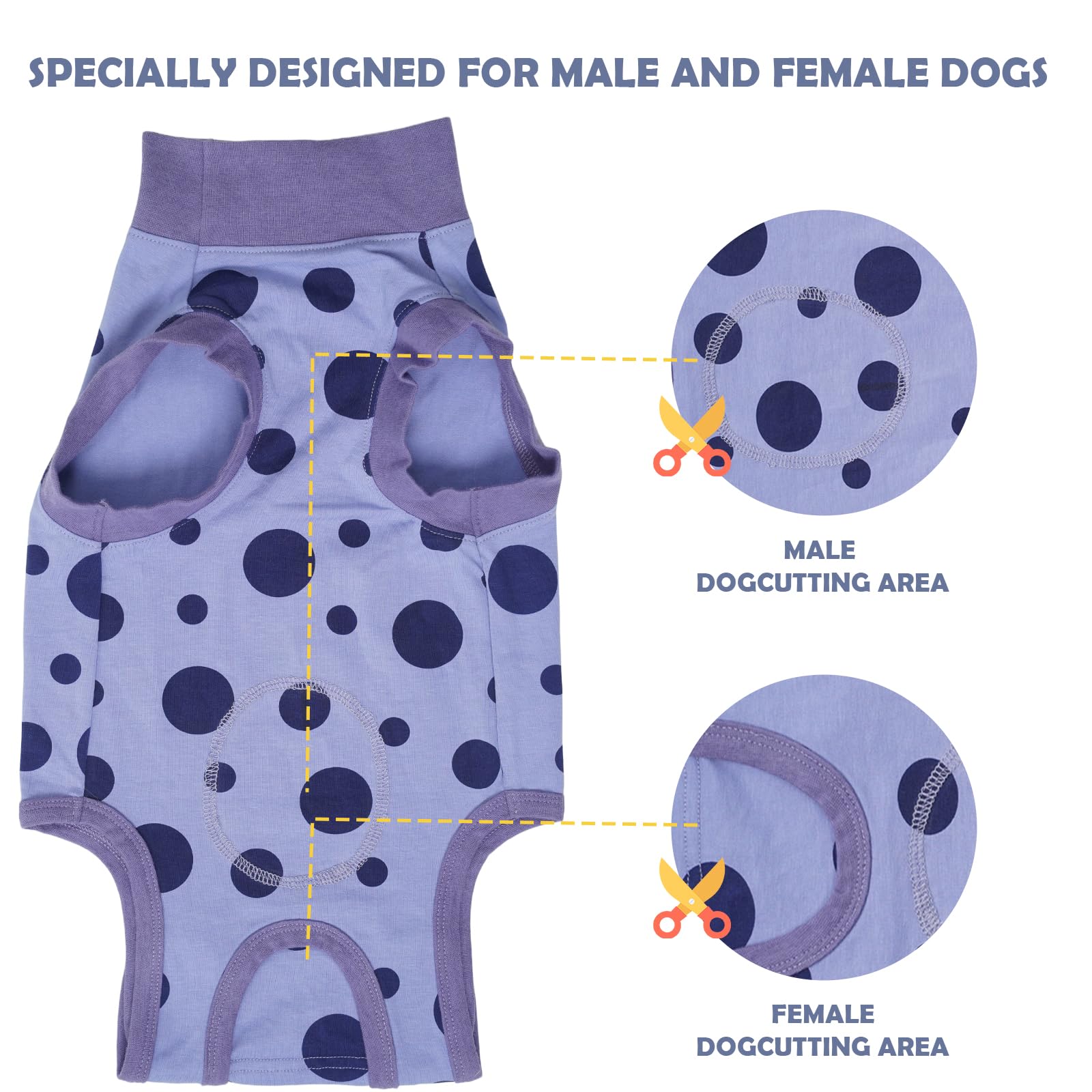 Ceseonce dog resting after surgery wearing suit demonstrates reduced stress while healing