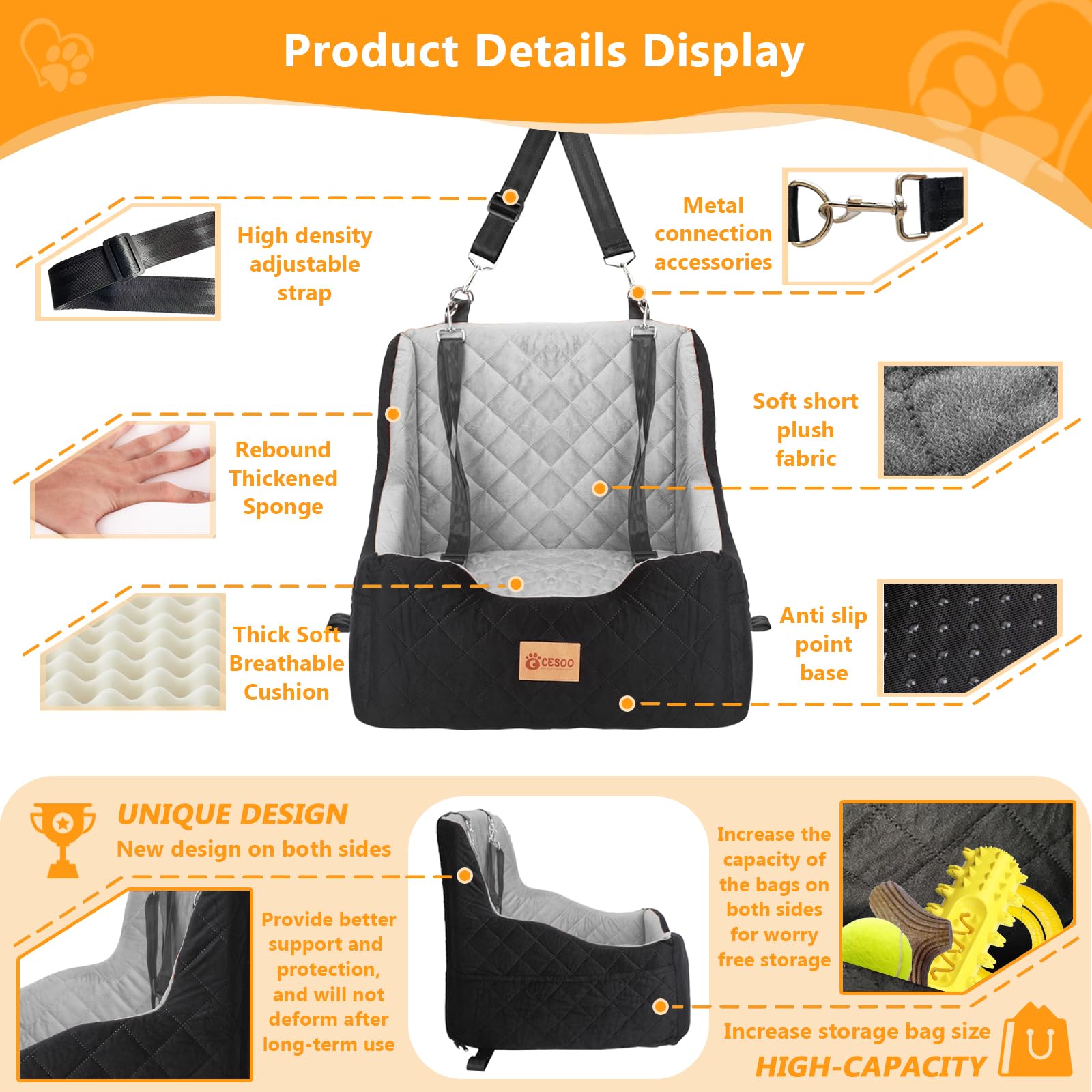 CESOO detachable cover design makes cleaning quick and easy after trips.