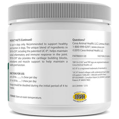 Ceva TRP-Tri-COX Mini Soft Chews jar-front showing 120-count bottle for daily use.