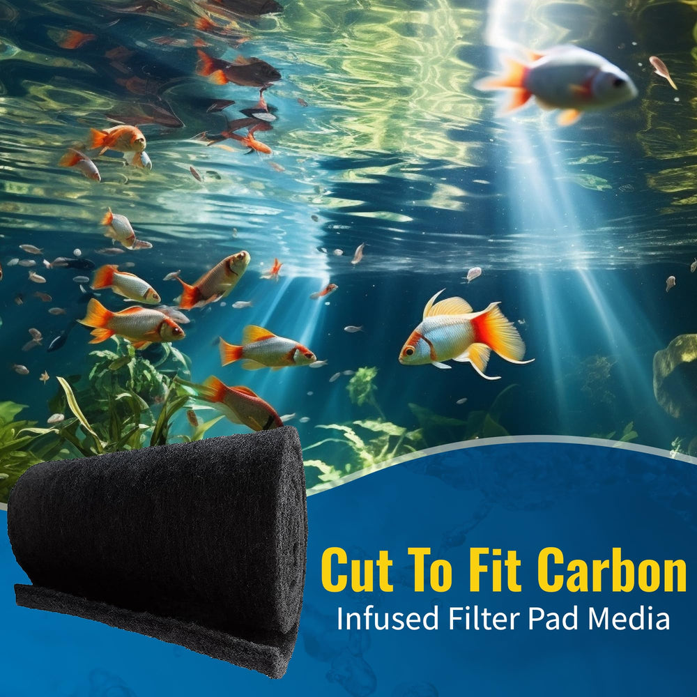 CFS carbon filter pad being cut to fit, compatible with most filters.