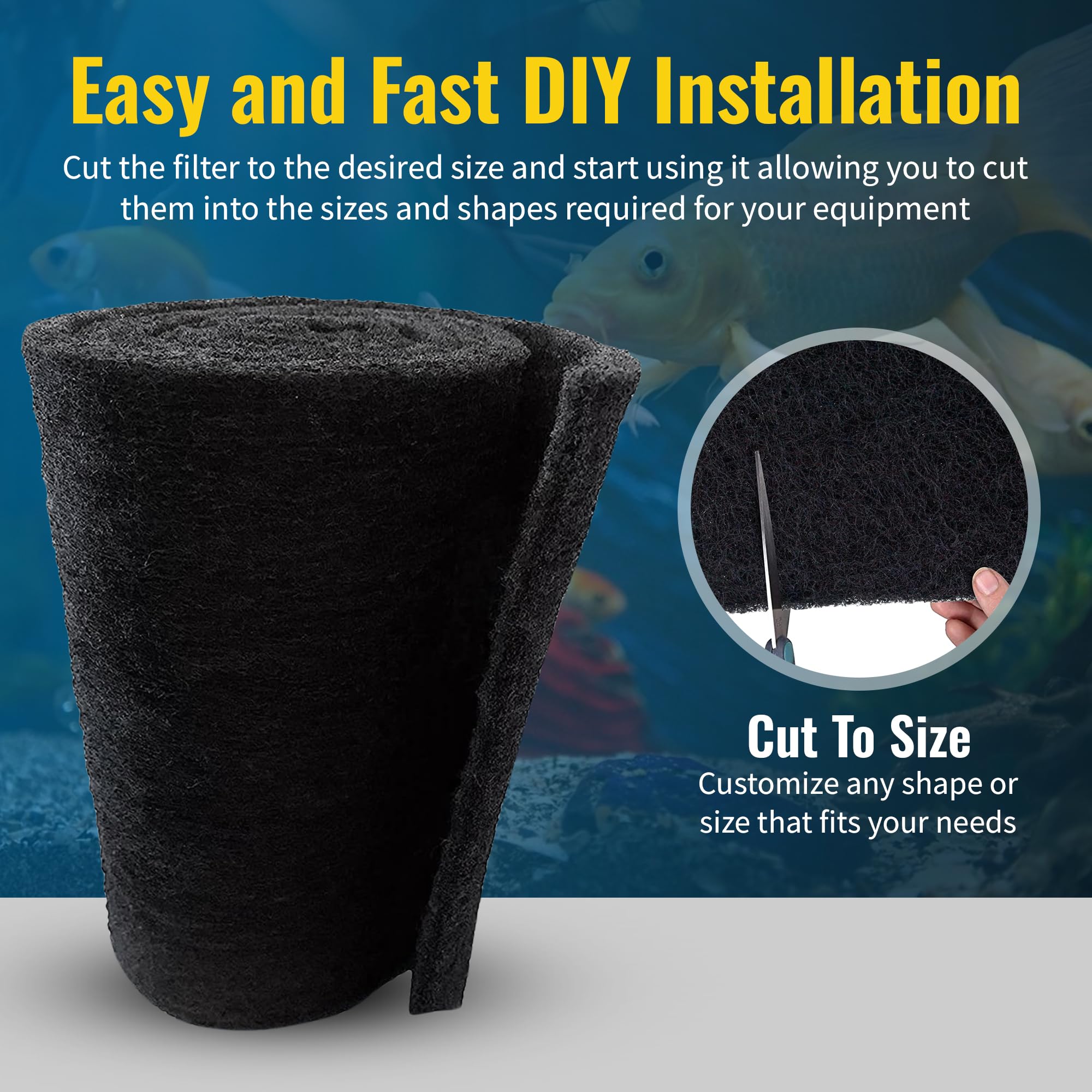 CFS carbon pad installed in a filter, helping maintain clearer water.
