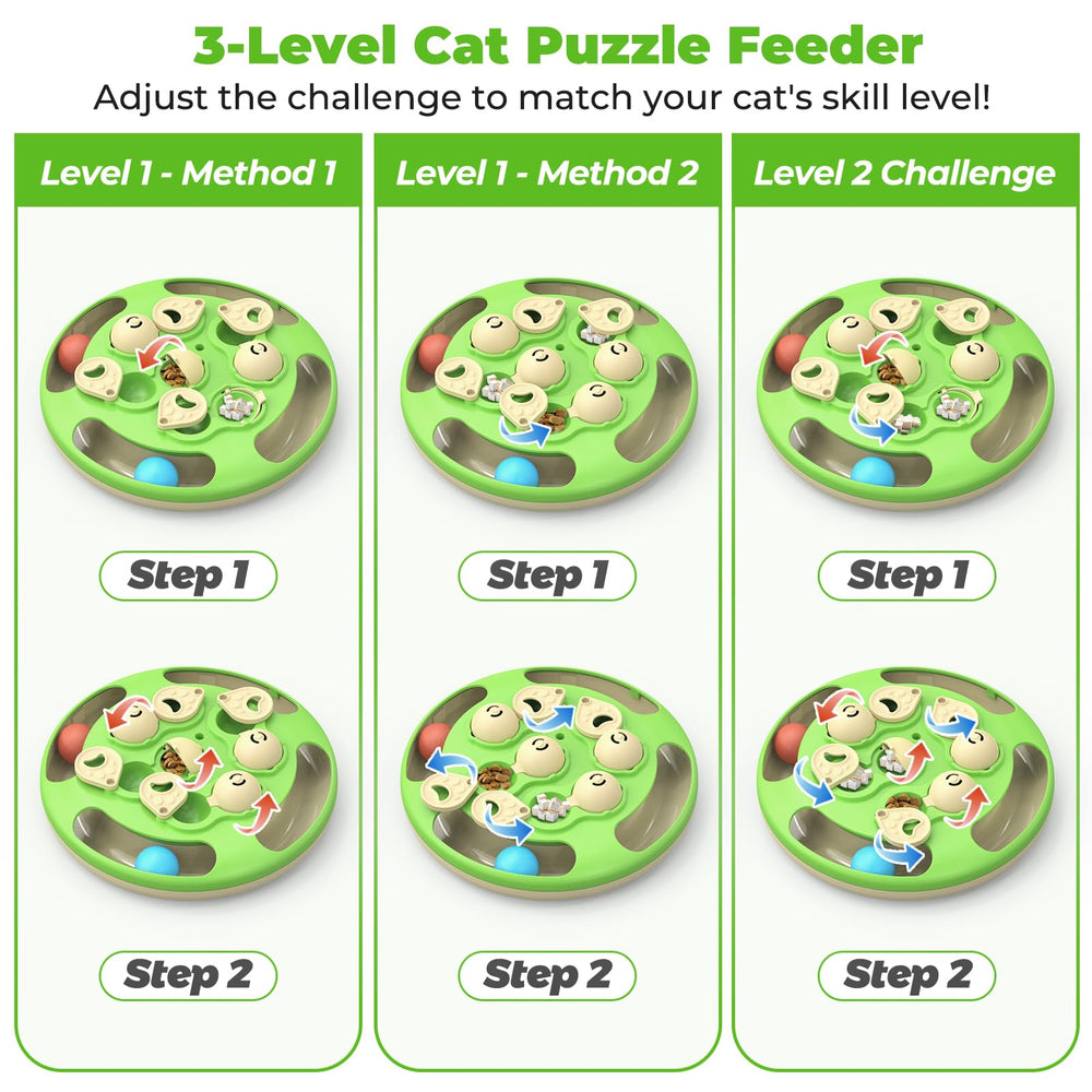 CGBD cat puzzle non-slip base ensures stability on floors during play.