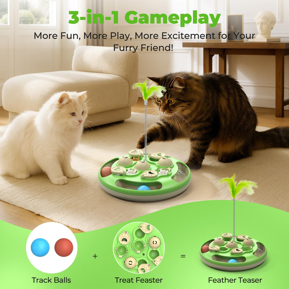 CGBD cat puzzle includes treat feeder insert for slow, mindful eating.
