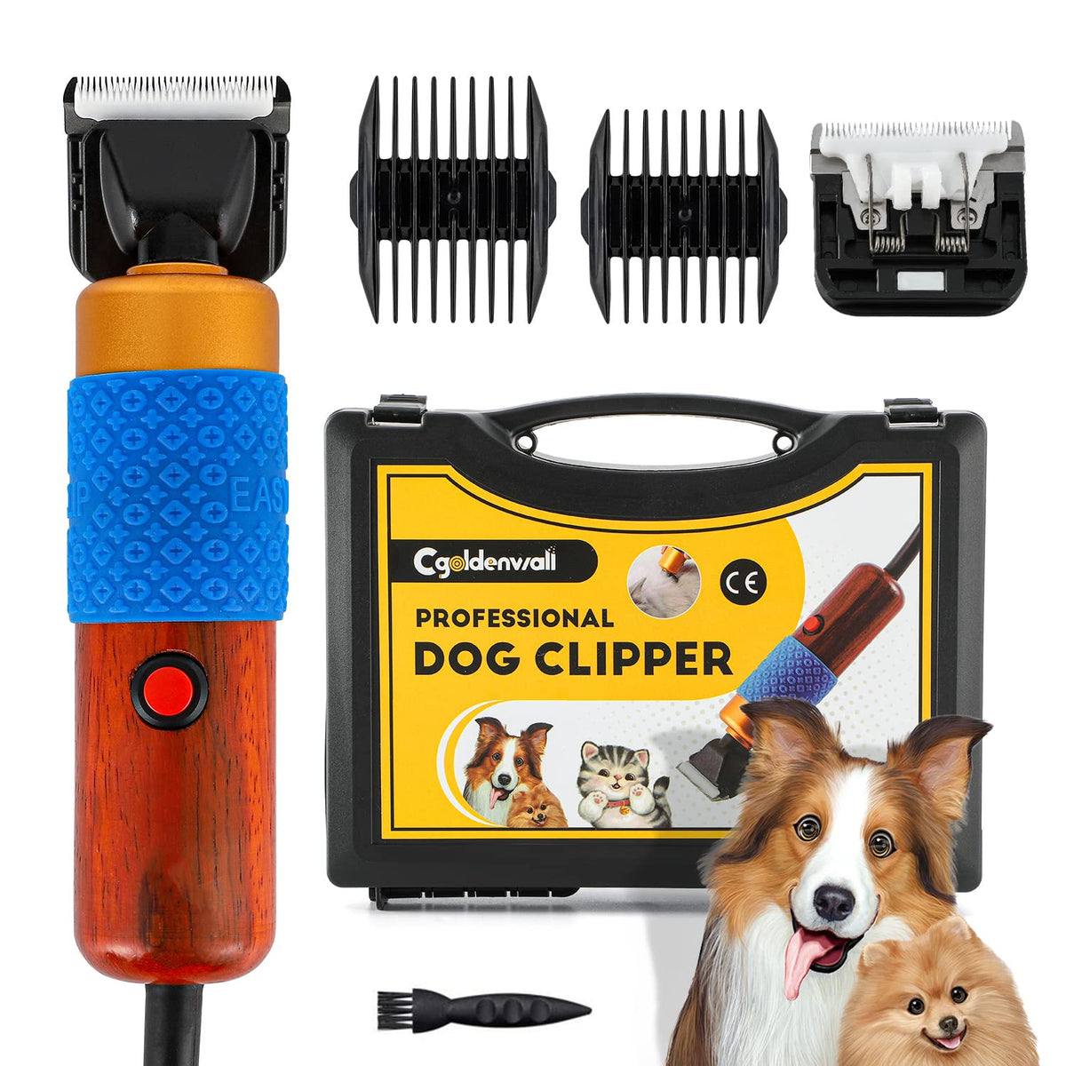CGOLDENWALL dog clipper kit with spare blade for precise grooming at home