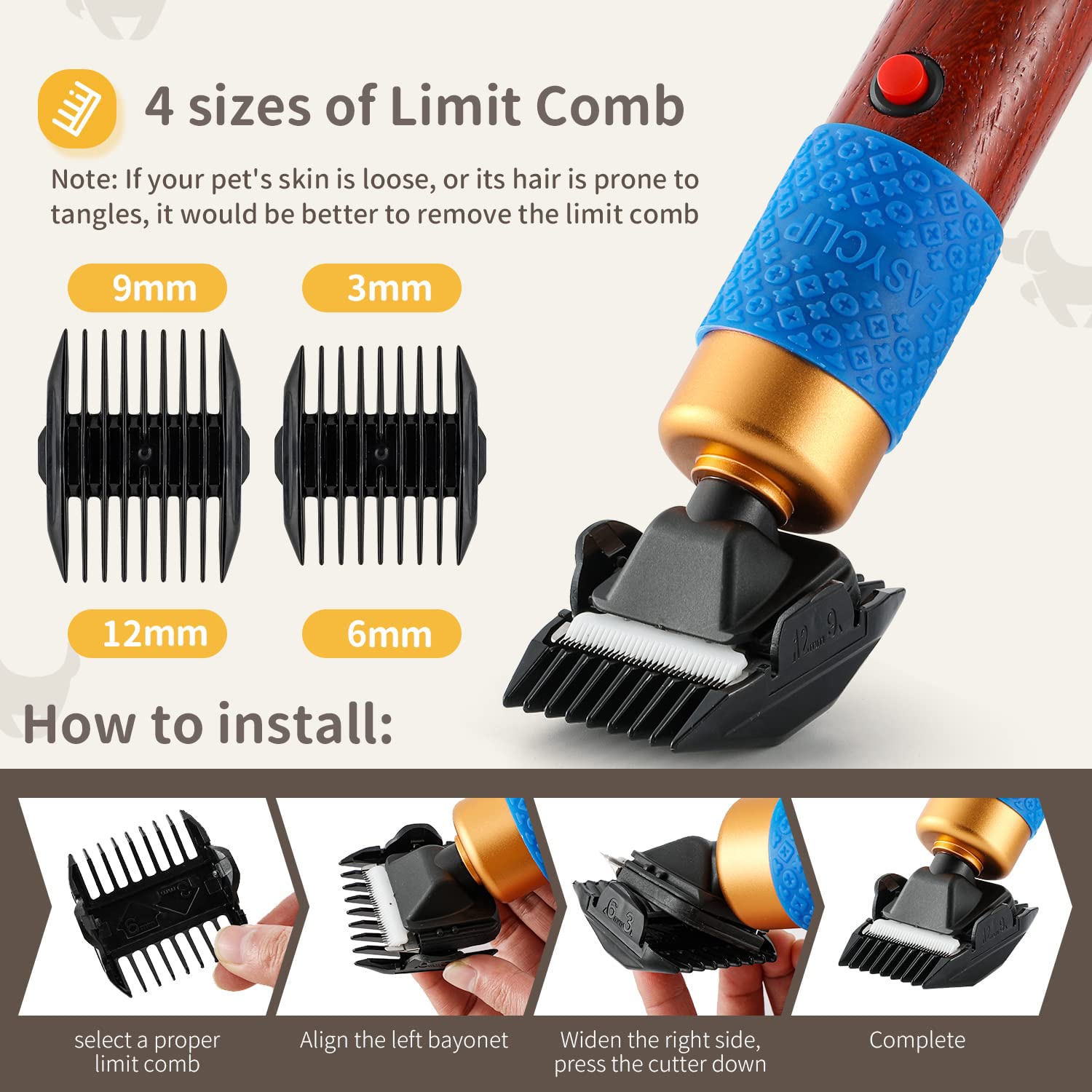 CGOLDENWALL grooming guide image step-by-step pet haircut process