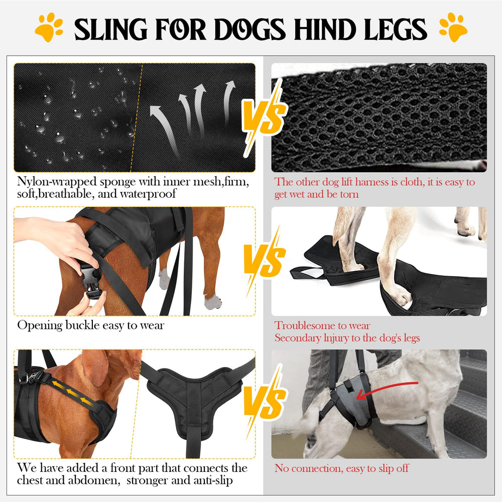 ChalkLit Dog Lift Harness side-adjustment feature simplifies wearing and secure fit.