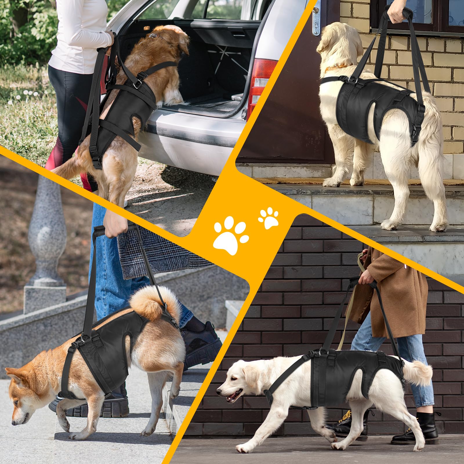 ChalkLit Dog Sling urination-defecation groove allows relief during outings.