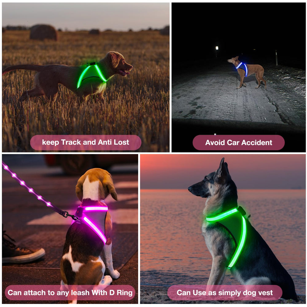 ChalkLit light up dog harness pink small detachable-battery device feature