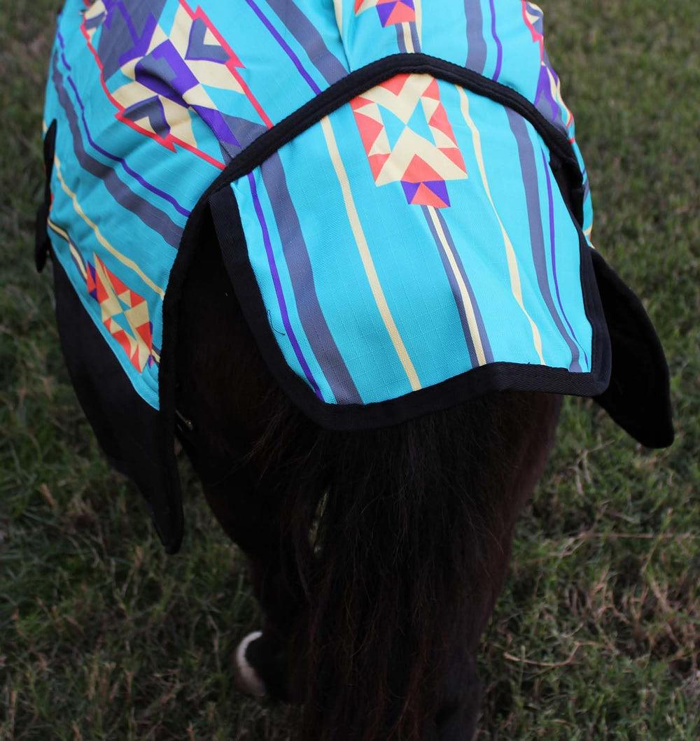 CHALLENGER 54-inch miniature blanket side view shows adjustable fit for growing foals