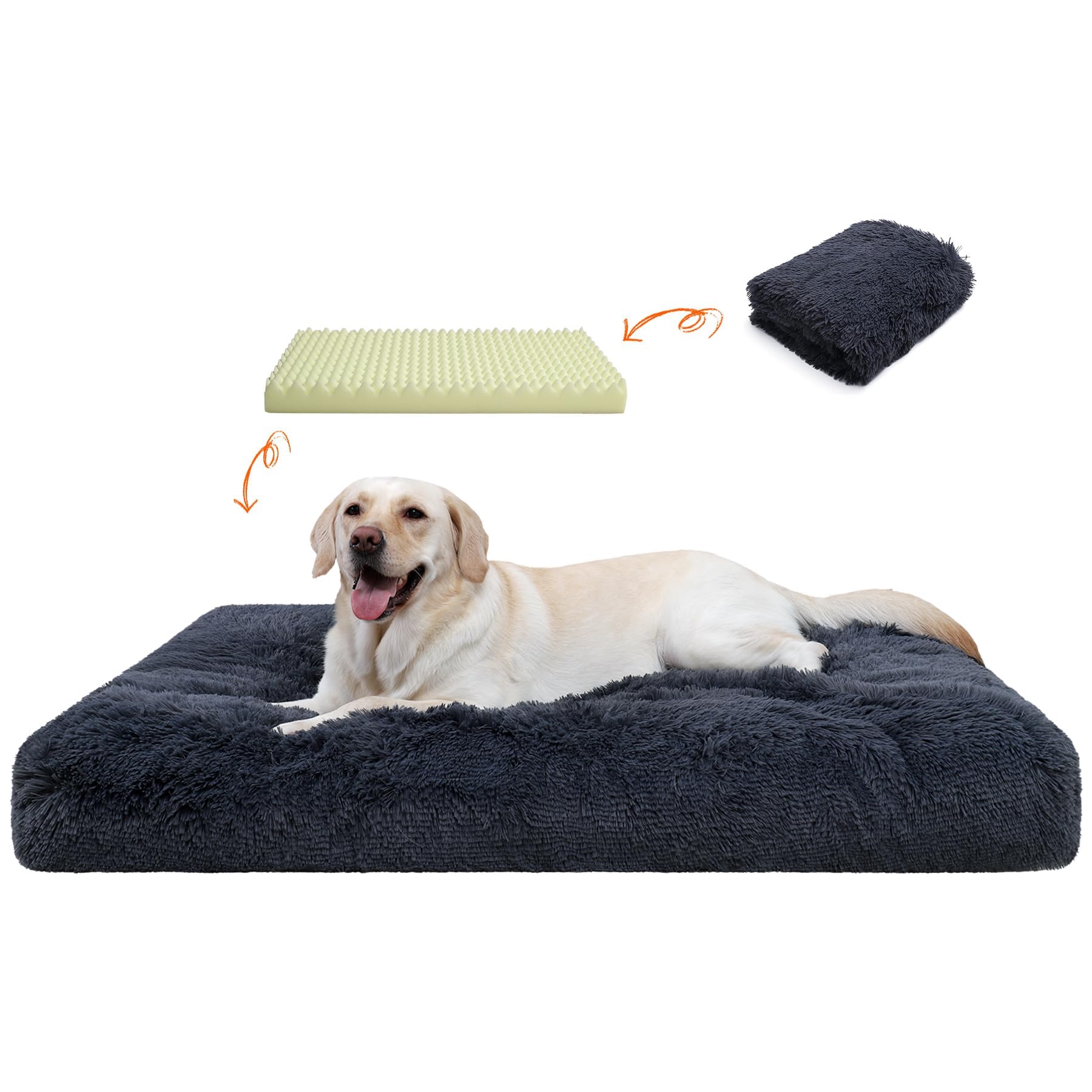 CHAMPETS orthopedic bed foam-padding closeup showing plush support for joints