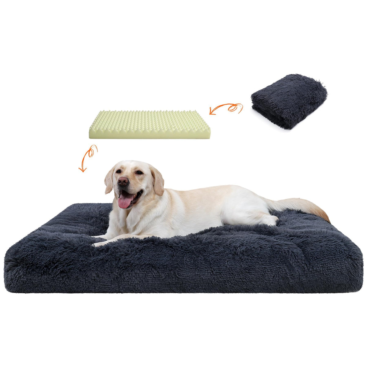 CHAMPETS orthopedic bed foam-padding closeup showing plush support for joints