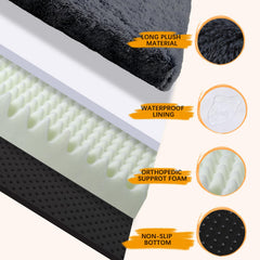 CHAMPETS orthopedic bed removable cover zipper view illustrating easy machine washing