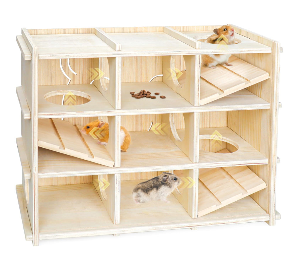 Changeary hamster toy adventure box front view with acrylic observation panel for easy viewing