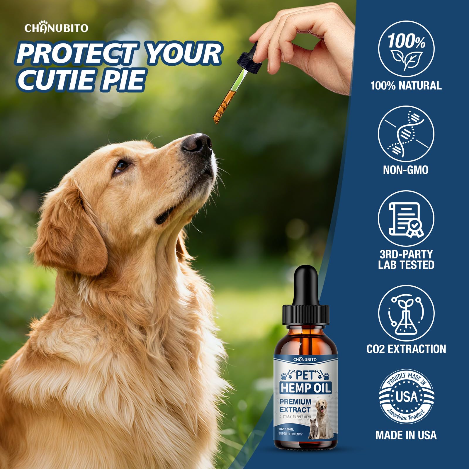 CHANUBITO hemp oil pet-relaxed — supports calm during stress